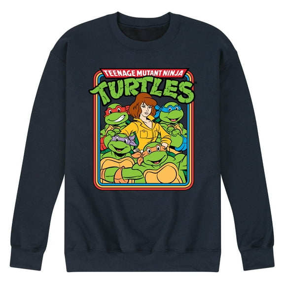 Teenage Mutant Ninja Turtles - Retro Group April - Men's Crew Neck Fleece Pullover