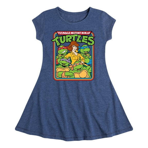 Teenage Mutant Ninja Turtles  - Retro Group April - Toddler & Youth Girls Fit & Flare Dress