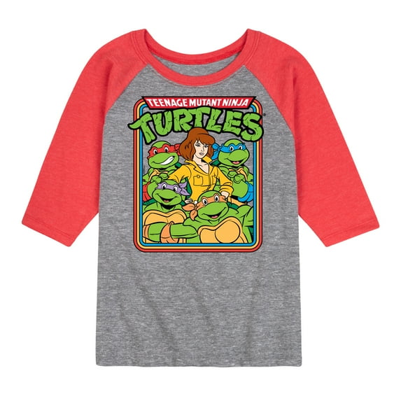 Teenage Mutant Ninja Turtles - Retro Group April - Toddler & Youth Raglan Graphic T-Shirt