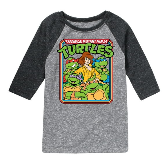 Teenage Mutant Ninja Turtles - Retro Group April - Toddler & Youth Raglan Graphic T-Shirt