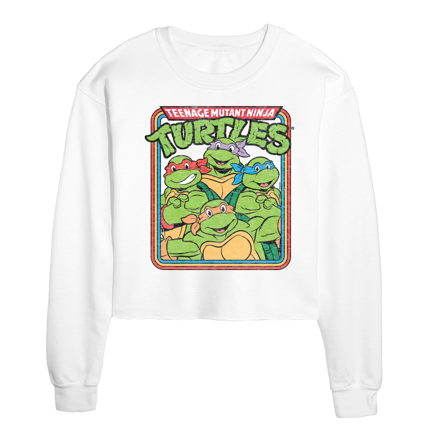 Teenage Mutant Ninja Turtles - Retro Group - Juniors Cropped Crew Neck ...