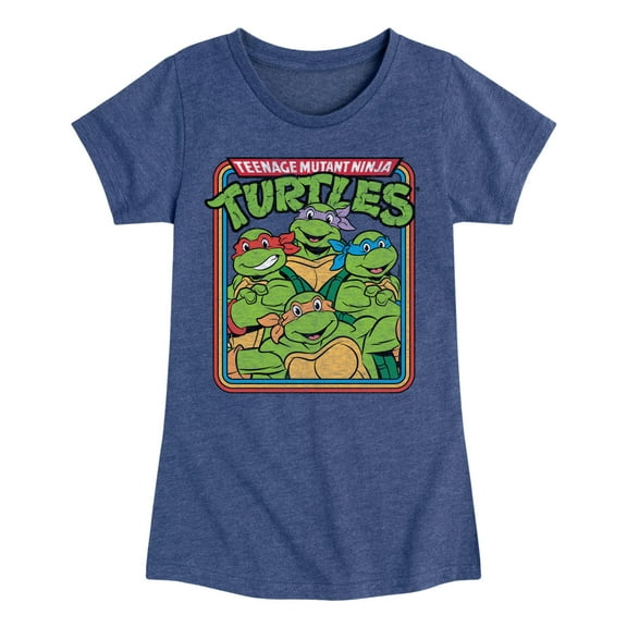 Teenage Mutant Ninja Turtles  - Retro Group - Toddler & Youth Girls Short Sleeve Graphic T-Shirt