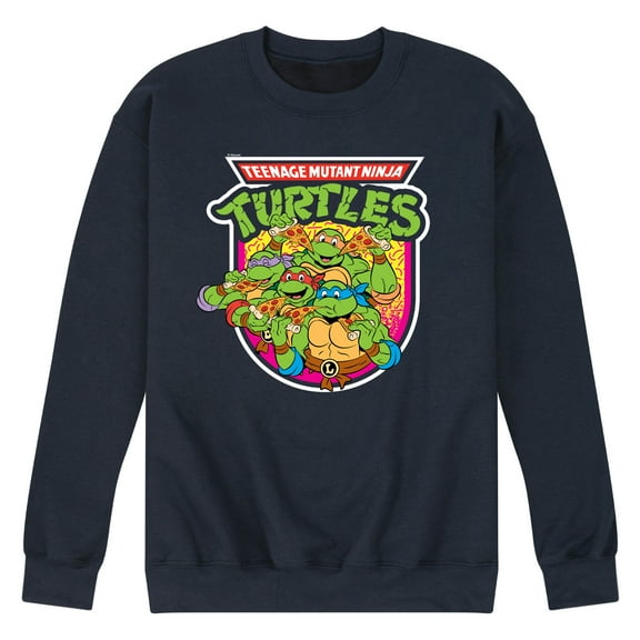 Teenage Mutant Ninja Turtles - Retro Pizza Graphic - Men's Crew Neck Fleece Pullover