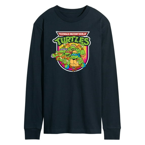 Teenage Mutant Ninja Turtles - Retro Pizza Graphic - Men's Long Sleeve T-Shirt