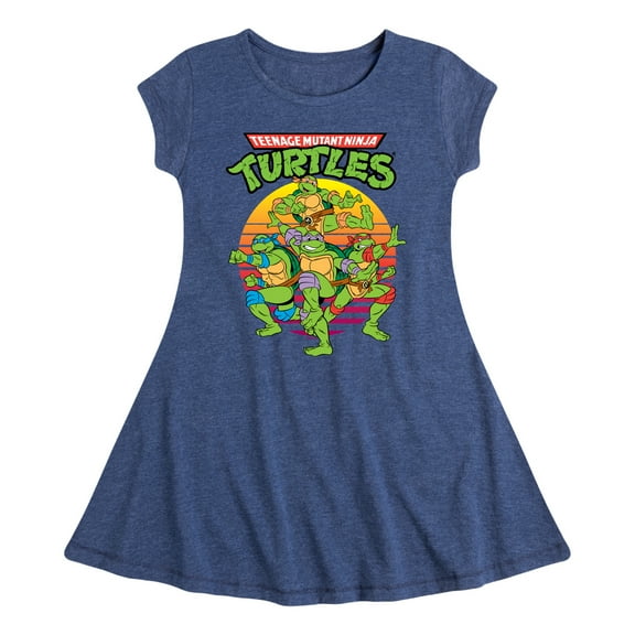 Teenage Mutant Ninja Turtles  - Retro Sunset - Toddler & Youth Girls Fit & Flare Dress
