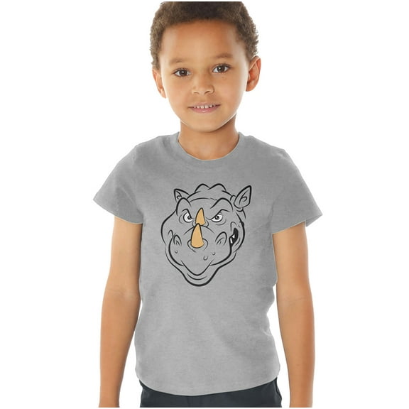 Teenage Mutant Ninja Turtles Rocksteady Face Kids T Shirt (3) for Toddler Boys and Girls, Athletic Heather