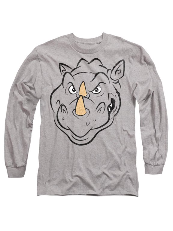 Rocksteady Face Unisex Adult Long-Sleeve T Shirt, Athletic Heather, Large