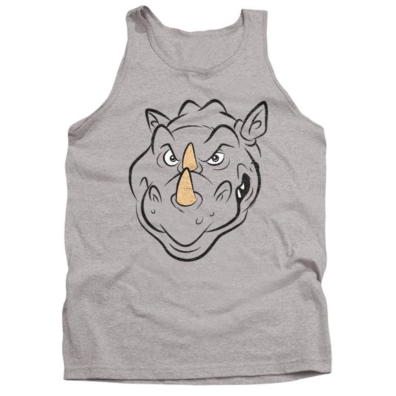 Teenage Mutant Ninja Turtles Rocksteady Face Unisex Adult Tank Top, Athletic Heather, Large