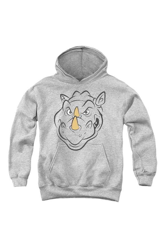 Rocksteady Face Youth Kids Boy/Girls Pull-Over Hoodie, Athletic Heather, Large