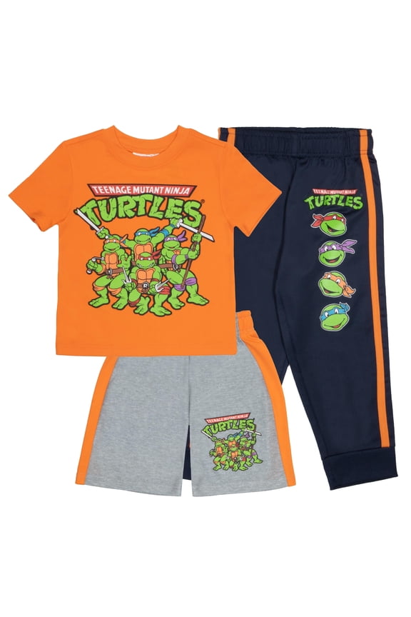 Round Neck Short Sleeve Tshirt Short Outfit Set (Big Boy's)