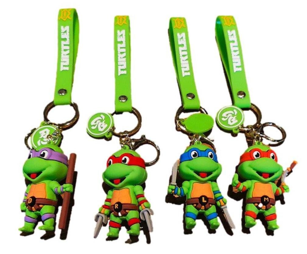 Mainstreet Classics Teenage Mutant Ninja Turtles Keychain Keyrings, 4 Pieces