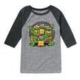 thumbnail image 1 of Teenage Mutant Ninja Turtles - Sewer Christmas - Toddler And Youth Raglan Graphic T-Shirt, 1 of 4