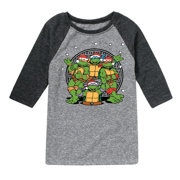 Teenage Mutant Ninja Turtles - Sewer Christmas - Toddler And Youth Raglan Graphic T-Shirt