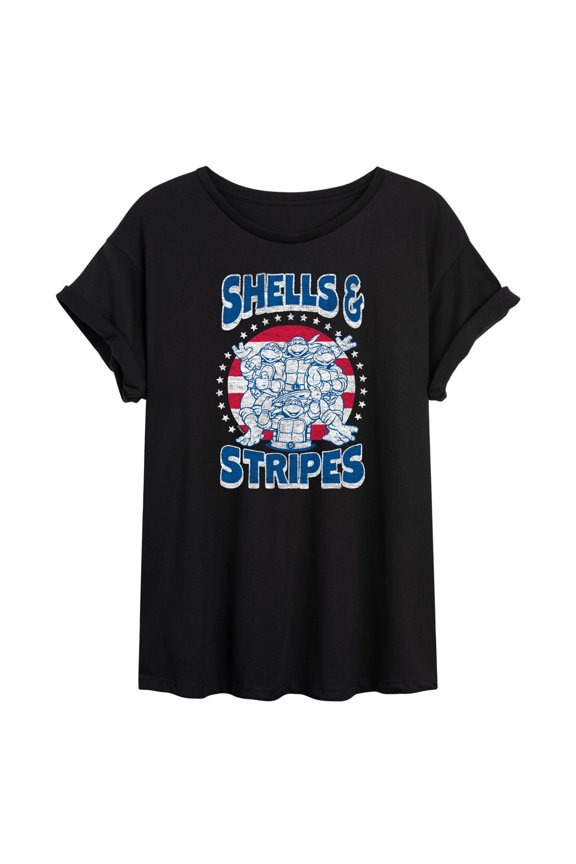 - Shells And Stripes - Juniors Muscle Tee