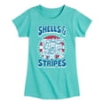thumbnail image 1 of Teenage Mutant Ninja Turtles - Shells And Stripes - Toddler & Youth Girls Short Sleeve Tee, 1 of 5