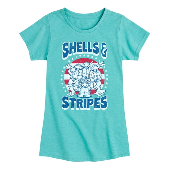 Teenage Mutant Ninja Turtles - Shells And Stripes - Toddler & Youth Girls Short Sleeve Tee