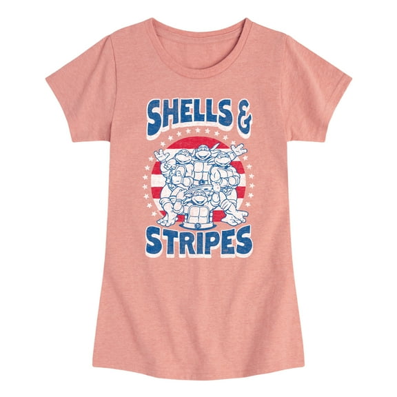 Teenage Mutant Ninja Turtles - Shells And Stripes - Toddler & Youth Girls Short Sleeve Tee