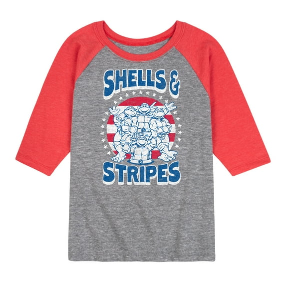 Teenage Mutant Ninja Turtles - Shells And Stripes - Youth Raglan Tee
