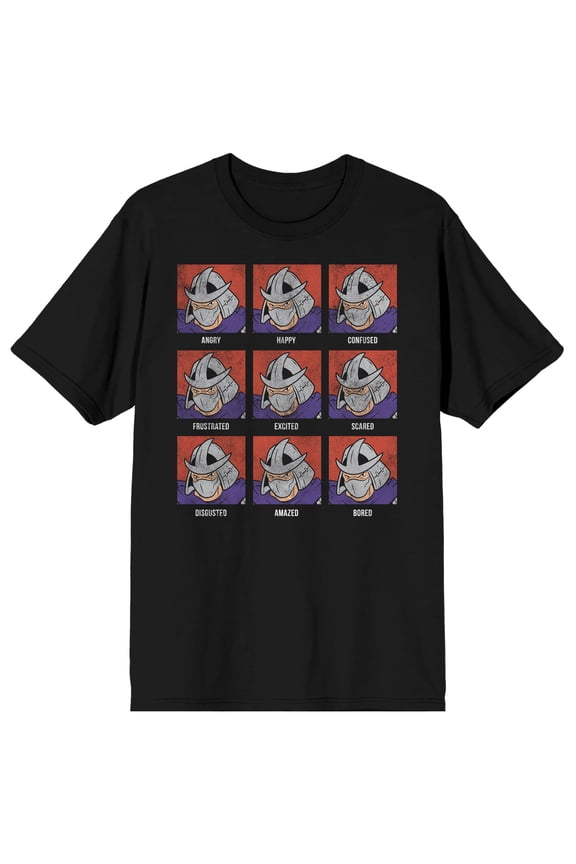 Teenage Mutant Ninja Turtles Shredder Face Black T-Shirt-XL