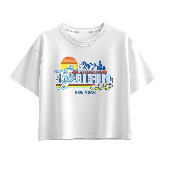 Teenage Mutant Ninja Turtles - Snowboarding Camp Girls' Short Sleeve Boxy Graphic T-Shirt