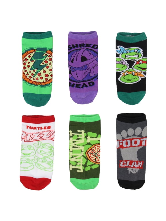 Socks Adult TMNT Themed Designs Mix And Match No Show Ankle Socks 6 Pairs