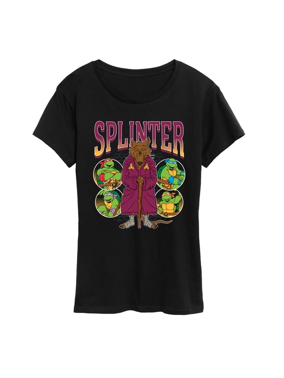 - Splinter TMNT Women's Short Sleeve Graphic T-Shirt