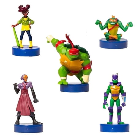Teenage Mutant Ninja Turtles Stamps 5pk Raph April Foot Lieutenant Mikey Figure PMI International