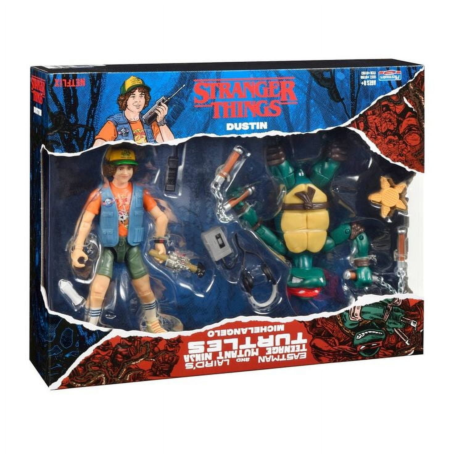 Teenage Mutant Ninja Turtles Stranger Things Michelangelo & Dustin Action Figure 2-Pack