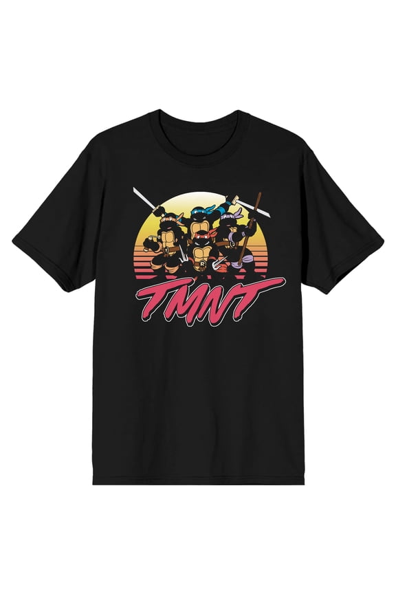 Teenage Mutant Ninja Turtles Sunset Colors Black T-Shirt Medium