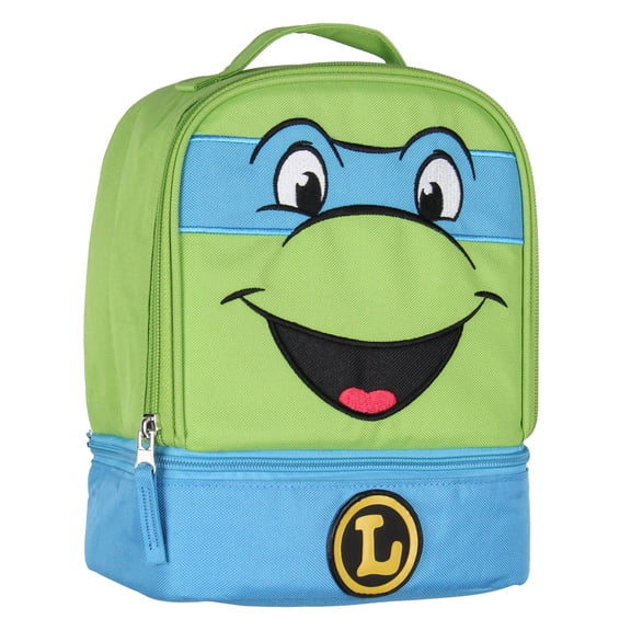 Teenage Mutant Ninja Turtles TMNT All Turtles Dual Compartment Lunch Box (Leonardo) 9"