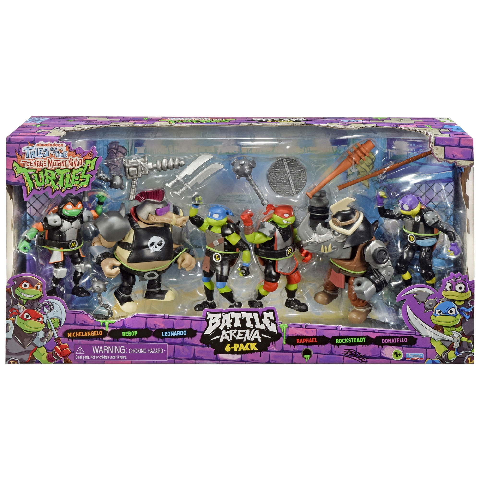 Teenage Mutant Ninja Turtles TMNT Battle Arena Figure 6 pack by Playmates Toys