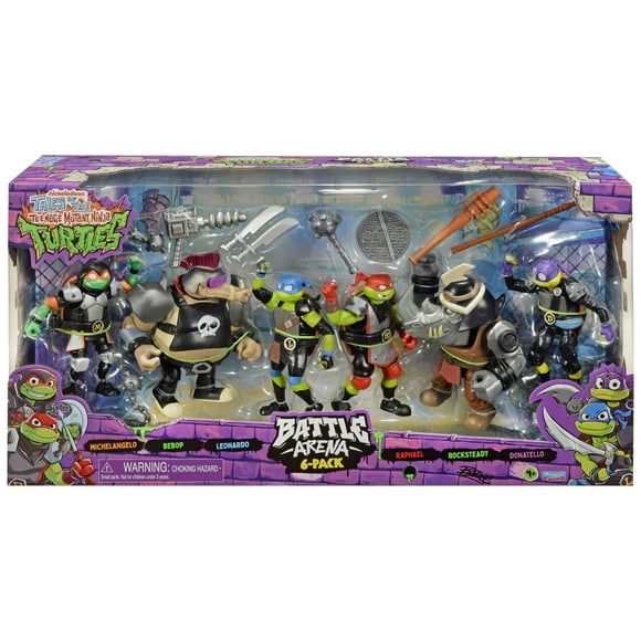 Teenage Mutant Ninja Turtles TMNT Battle Arena Figure 6 pack by Playmates Toys