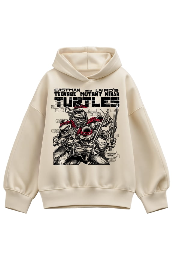 - TMNT Comic - Ladies Oversized Fleece Hoodie Sweatshirt