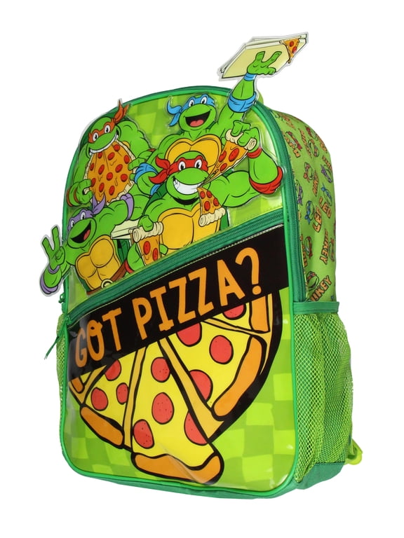 Teenage Mutant Ninja Turtles TMNT Got Pizza Travel School Dual Compartment Backpack For Daily Use