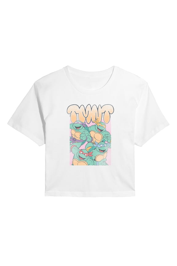- TMNT Group - Juniors Cropped Graphic T-Shirt