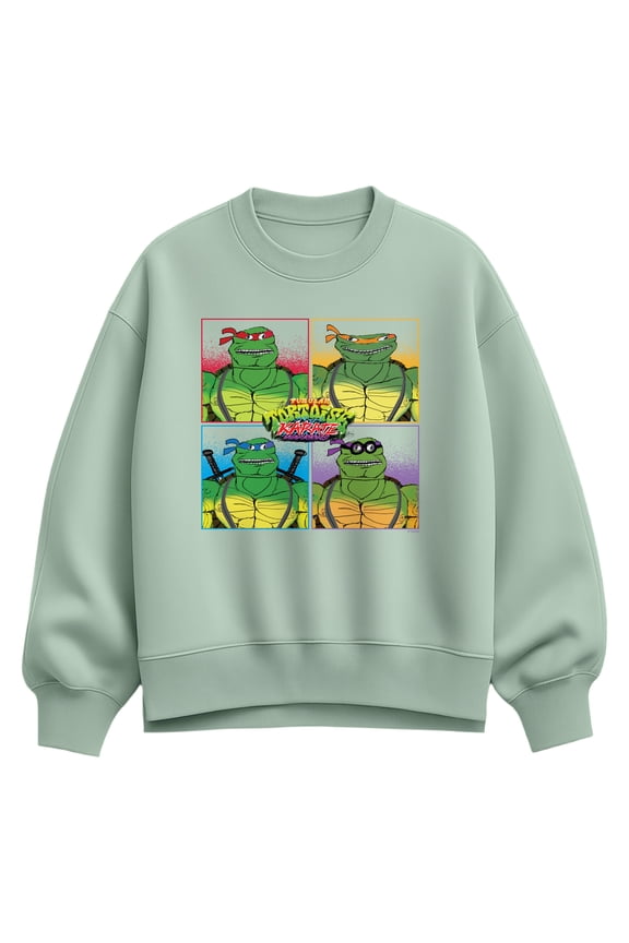 - TMNT Group - Ladies Oversized Fleece Crew Sweatshirt Sweatshirt