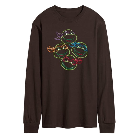 Teenage Mutant Ninja Turtles - TMNT Multicolor Linework - Men's Long Sleeve Graphic T-Shirt