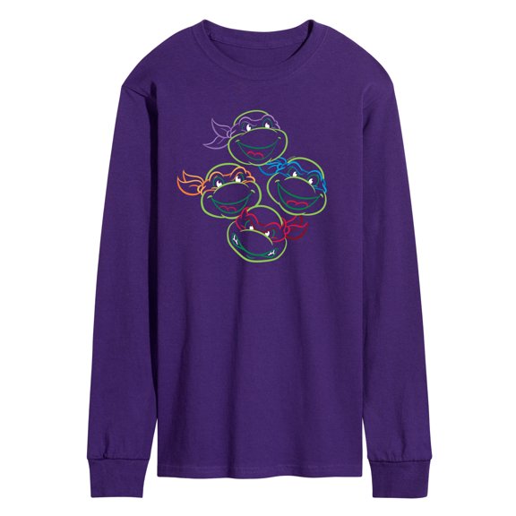 Teenage Mutant Ninja Turtles - TMNT Multicolor Linework - Men's Long Sleeve Graphic T-Shirt