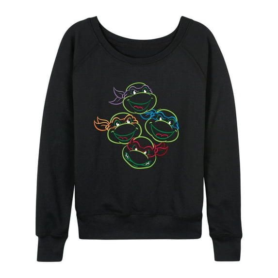 Teenage Mutant Ninja Turtles - TMNT Multicolor Linework - Women's French Terry Long Sleeve Pullover