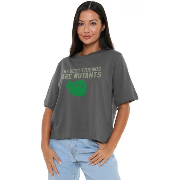 Teenage Mutant Ninja Turtles Tmnt Mutant Friends Women's Boxy Cropped T-Shirt Casual Graphic Tee