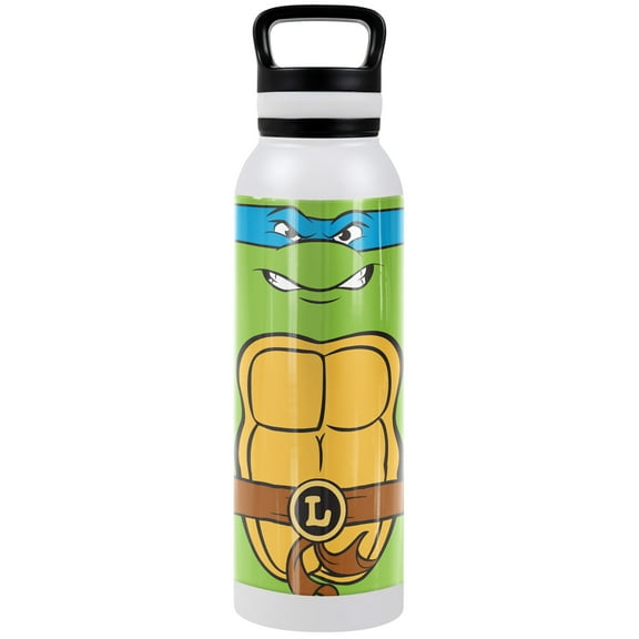 Teenage Mutant Ninja Turtles TMNT Official Leo Shell 24 oz Insulated Canteen Water Bottle, Leak Resistant, Vacuum Insulated Stainless Steel with Loop Cap