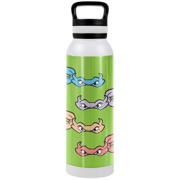 Teenage Mutant Ninja Turtles TMNT Official Masks 24 oz Insulated Canteen Water Bottle, Leak Resistant, Vacuum Insulated Stainless Steel with Loop Cap