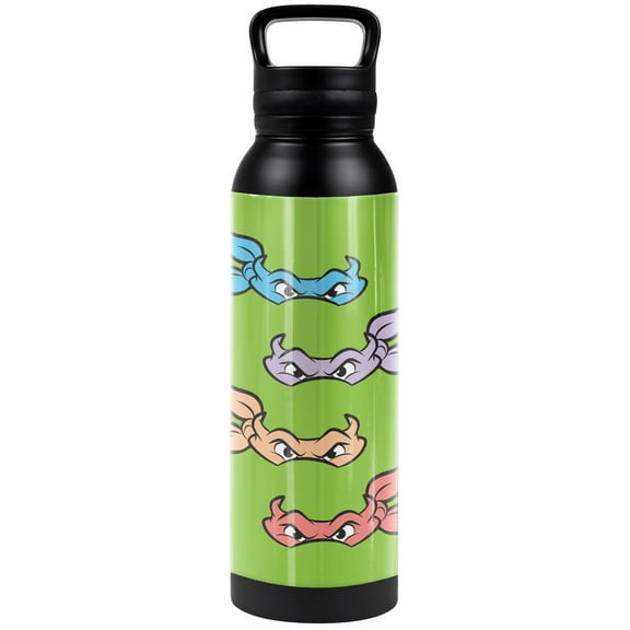 Teenage Mutant Ninja Turtles TMNT Official Masks 24 oz Insulated Canteen Water Bottle, Leak Resistant, Vacuum Insulated Stainless Steel with Loop Cap
