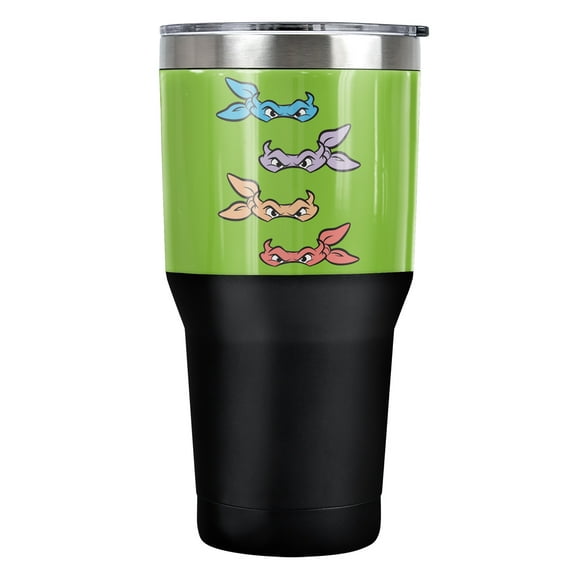 Teenage Mutant Ninja Turtles TMNT Official Masks 30 oz Travel Tumbler, Stainless Steel, Vacuum Insulated with Leak Resistant Slide-Lock Lid