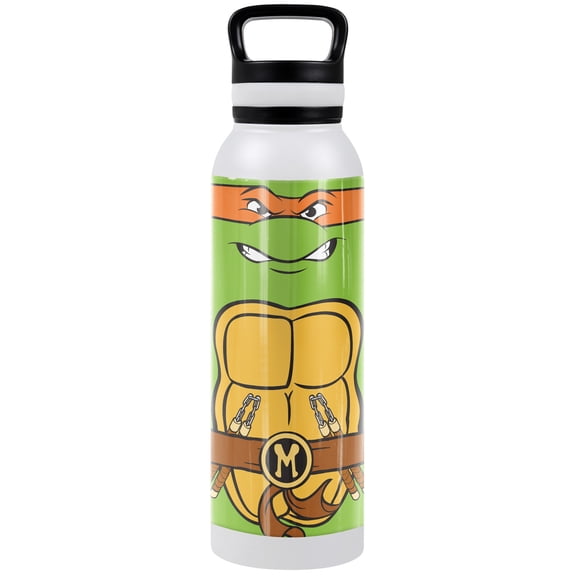 Teenage Mutant Ninja Turtles TMNT Official Mikey Shell 24 oz Insulated Canteen Water Bottle, Leak Resistant, Vacuum Insulated Stainless Steel with Loop Cap
