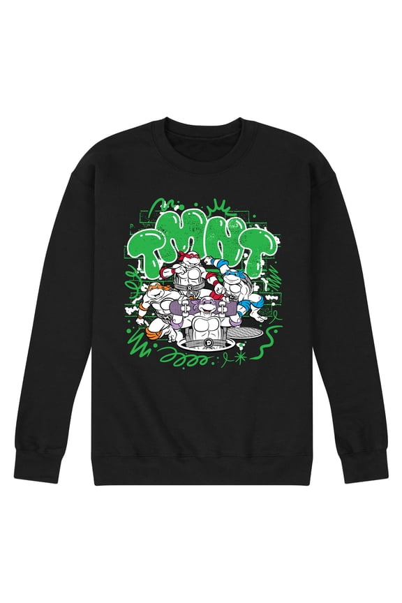 - TMNT Paint Logo - Men's Crew Neck Fleece Pullover
