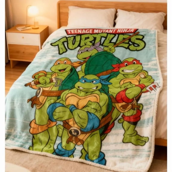Teenage Mutant Ninja Turtles TMNT Turtle Group Silky Touch Super Soft Throw Blanket, Cartoon blanket, children's birthday gift, Cute Funny Throw Blankets for Bed and Sofa