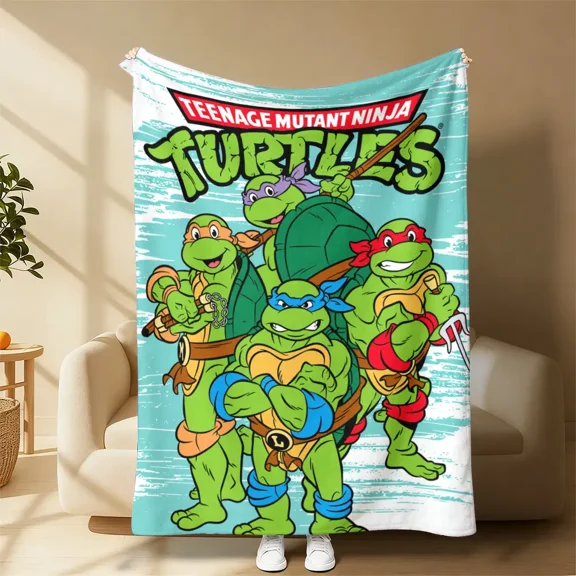 Teenage Mutant Ninja Turtles TMNT Turtle Group Silky Touch Super Soft Throw Blanket, Cartoon blanket, children's birthday gift, Cute Funny Throw Blankets for Bed Sofa Couch