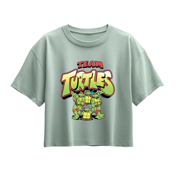 Teenage Mutant Ninja Turtles - Team Turtles Girls' Short Sleeve Boxy Graphic T-Shirt