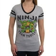 thumbnail image 1 of Teenage Mutant Ninja Turtles Team Turtles Varsity V-Neck Juniors T-Shirt, 1 of 4